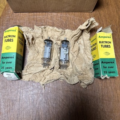 2 NOS Amperex Holland 6KG6/EL505 Tubes Original Boxes filaments good see pics! 
