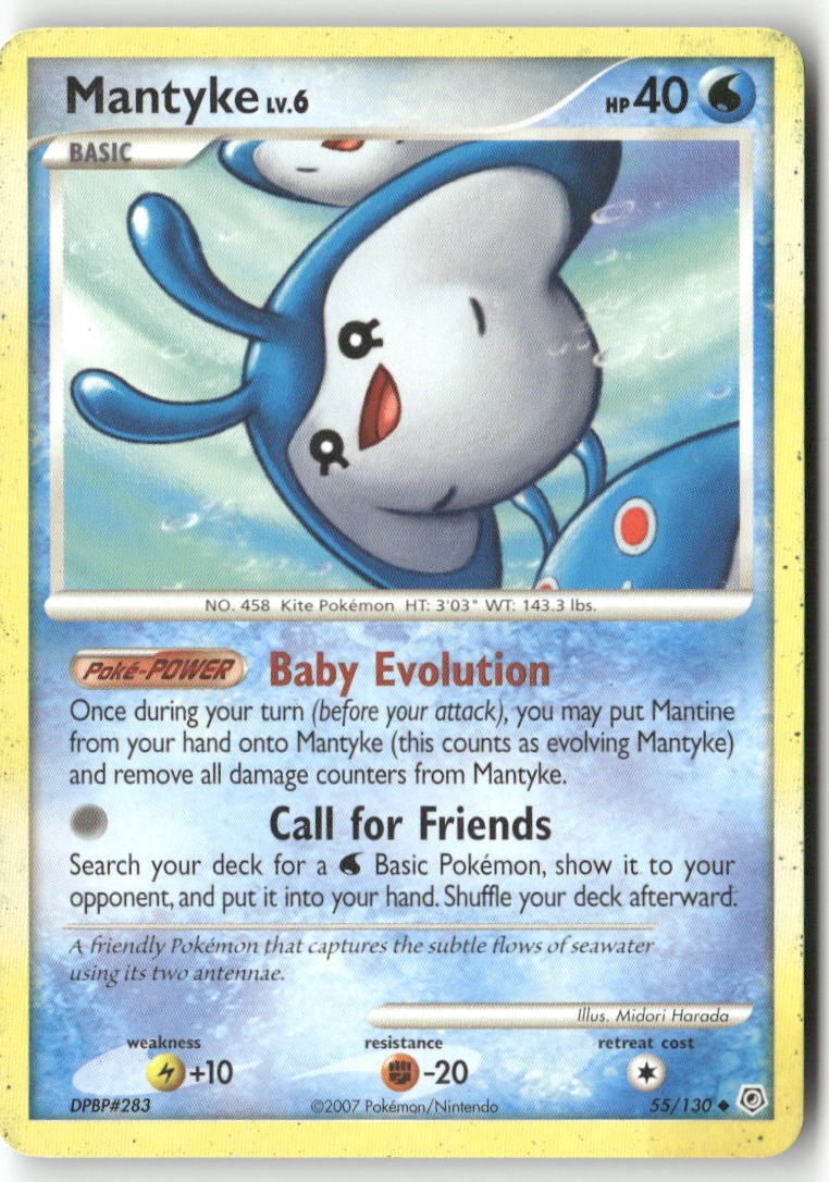 Mantyke 55/130 Uncommon Diamond & Pearl Pokemon Heavily Played
