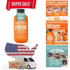 Effective Pet Odor Eliminator - 8 oz Concentrate Makes 4 Bottles, Citrus Aroma