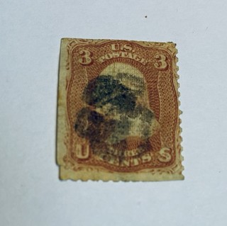 USA 🇺🇸 GEORGE WASHINGTON OLD STAMP 1862 3 Cents Used