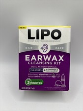 Lipo Earwax Cleansing Kit, Ear Drops, Bulb Syringe, and White