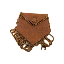 Antique Leather Beaded Pouch From Approximately The 1900s