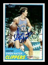 1981-82 Topps # 38 Swen Nater Autograph Signed Auto Card (M2) San Diego Clippers