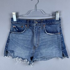 Abercrombie Cut Off Mom Shorts women Size 25/0 High-Rise Medium Wash