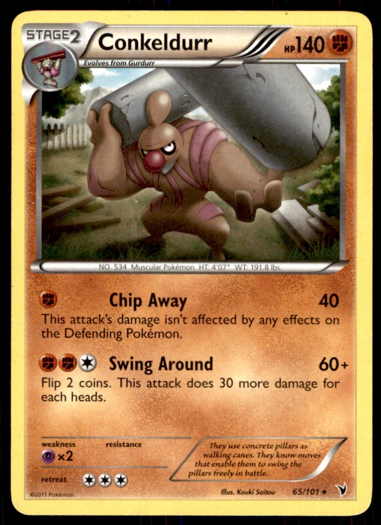 2011 Pokemon Black & White - Noble Victories Conkeldurr #65 Heavy Play
