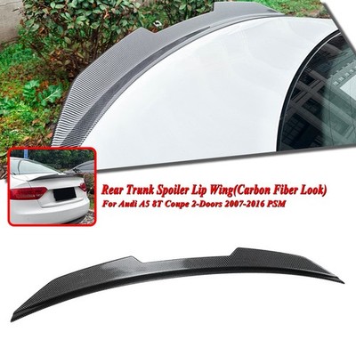 Carbon Look Rear Trunk Spoiler Lip Roof Wing For Audi A5 8T Coupe 2007-2016 PSM