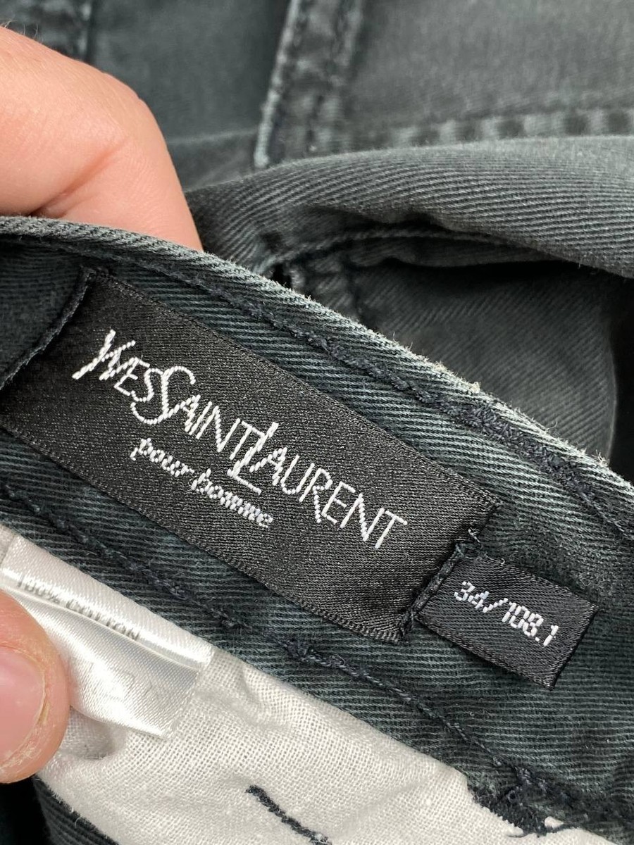 Vintage Yves Saint Laurent Denim Jeans YSL Big Logo 90s Men Size