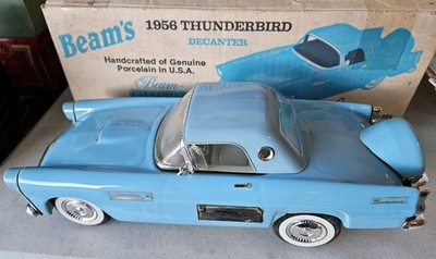 1956  Ford Thunderbird Jim Beam Whiskey Decanter Light Blue w/Box Empty 