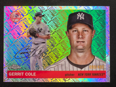 2025 Topps Chrome Platinum #144 Gerrit Cole Topps Logofractor /499 - NY Yankees