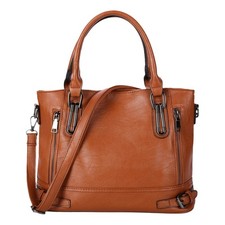 Ladies Handbag Work Bag Zip Large Women Designer Faux Leather Shoulder Tote Bag