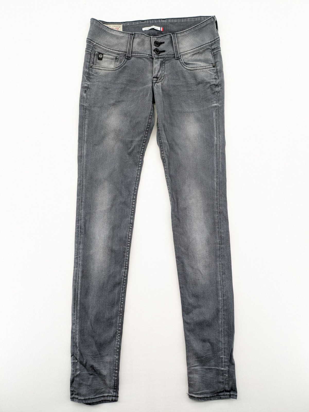 Le Temps des Cerises Damen Jeans T26 Grau Skinny Fit High Waist Röhrenjeans