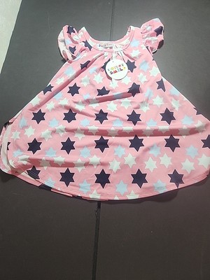 DotDot Smile Girls 12 /14MONTH Ruffle  Sleeve Twirl Dress  Star  Theme  NWT USA