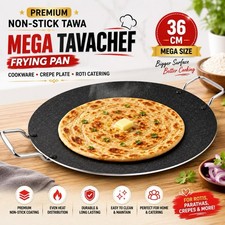 Non-Stick Tawa 36CM  Mega TavaChef Frying Pan Cookware Crepe Plate Roti Catering