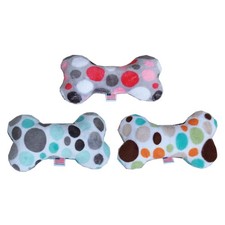 Juguete de hueso de 6" de peluche para mascotas y perros, "grupo de puntos de fiesta"