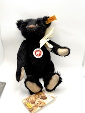 Steiff Classic Teddy Bear Black Mohair Jointed Germany 000584 Tags