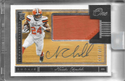 NICK CHUBB 2018 Panini One ROOKIE PATCH AUTOGRAPHS RPA 108/199 Browns #3