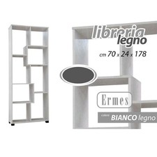 MOBILE MODERNO LIBRERIA SCAFFALE 8 SCOMPARTI IN LEGNO BIANCA 70X24X178CM 715648