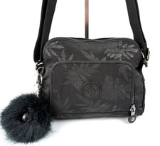 Kipling 'Wiske' Crossbody/Shoulder Bag - Leaf Embossed Black - New With Tags
