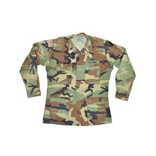 Vintage US Army Woodland Camo BDU Field Jacket Mens Regular Size S/Short