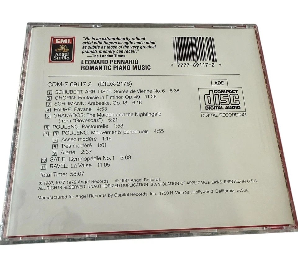 Leonard PENNARIO - Romantic Piano - CD - Pre-owned Very Good F3 - Image 3 of 4