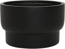 Blumentopf Pflanzkübel LIVELLO Fiberglas 54x54x33 cm Schwarz Matt Rund