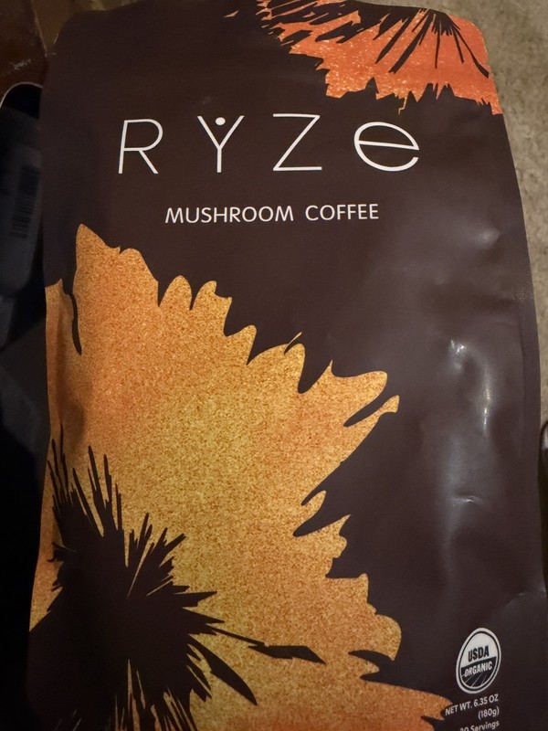 RYZE Mushroom Coffee USDA Organic with 6 AdaptogenicMushrooms and MCT Oil