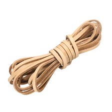 Flat Leather Cord, 3.3 Yard 4mm Leather String Strips for DIY Crafts Brown