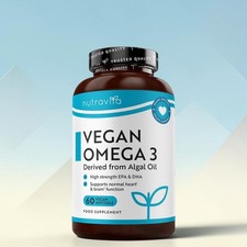 Image of Vegan High Strength Omega 3 2000mg Soft Gels 600mg DHA 300mg Health