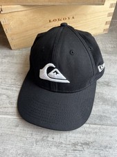 Quiksilver New Era Cap Hat Black Youth Flex Fit Kid 3D Embroidered Logo 52-55 cm