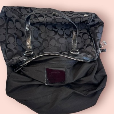 COACH Y2K Vintage Black Signature Jacquard Logo Python Stripe