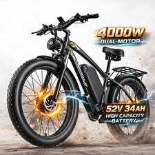 Electric Bike 4000W Adults E Bike Men Women FatTire Mountainbike 40mph Commuting