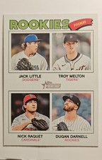 26 Topps Heritage - Quad Rookies Troy Melton, Jack Little, Nick Raquet #387 (RC)