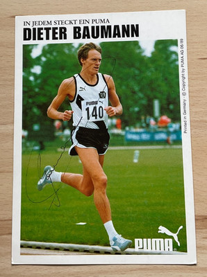 Dieter Baumann signierte Autogrammkarte Puma Ak Langstreckenläufer OS 1992 alt