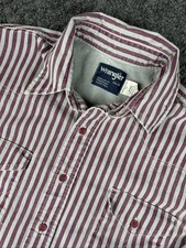 Vintage Wrangler Brushpopper Shirt Men  s 16.5-35 Stripes Western Cowboy Rodeo