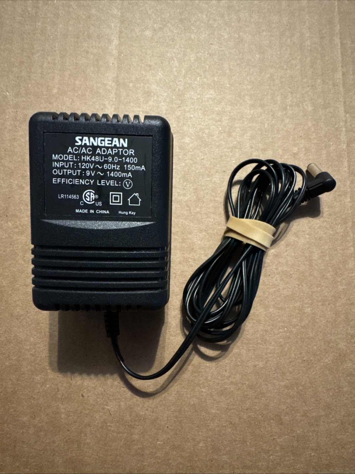 Genuine Sangean HK48U-9.0-1400 AC/DC Adapter 9.0 Volts 1400mA - WORKS!!