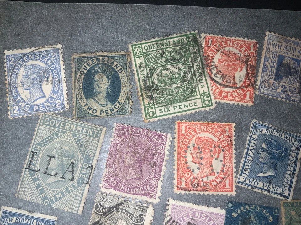 1800 年初维多利亚女王澳大利亚邮票收藏  — 第 2/4 张图片