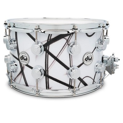 DW Collector's SSC Maple Finish Ply Snare Drum 14 x 8 in White Glass Contrail