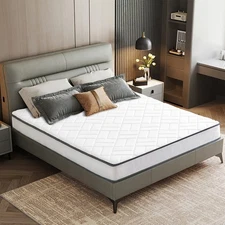 Hybrid Spring Memory Foam Mattress Pocketed Coils Firm Support Durable Tight Top