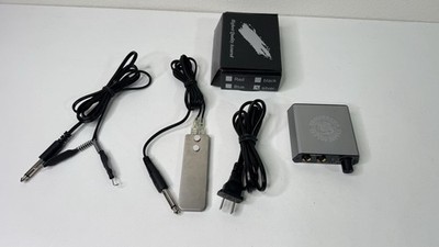 Tattoo Power Supply Kit w/ Foot Pedal Clip Cord Power Unit Tested Working