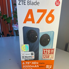 ZTE Blade A76 5G Black 128GB Android Smartphone 12GB RAM 6.75in 50MP