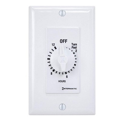 INTERMATIC FD12HWC Spring-Wound Timer, White, 277V AC 38D066