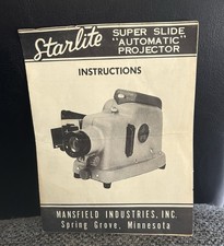 Starlite Super Slide Automatic Projector Owner's Manual Mansfield Industries Inc