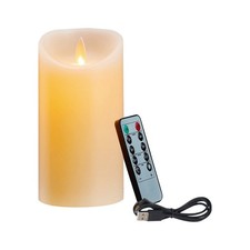 LED Candles, Flickering Flameless Candles, Rechargeable Candle, Real Wax9492
