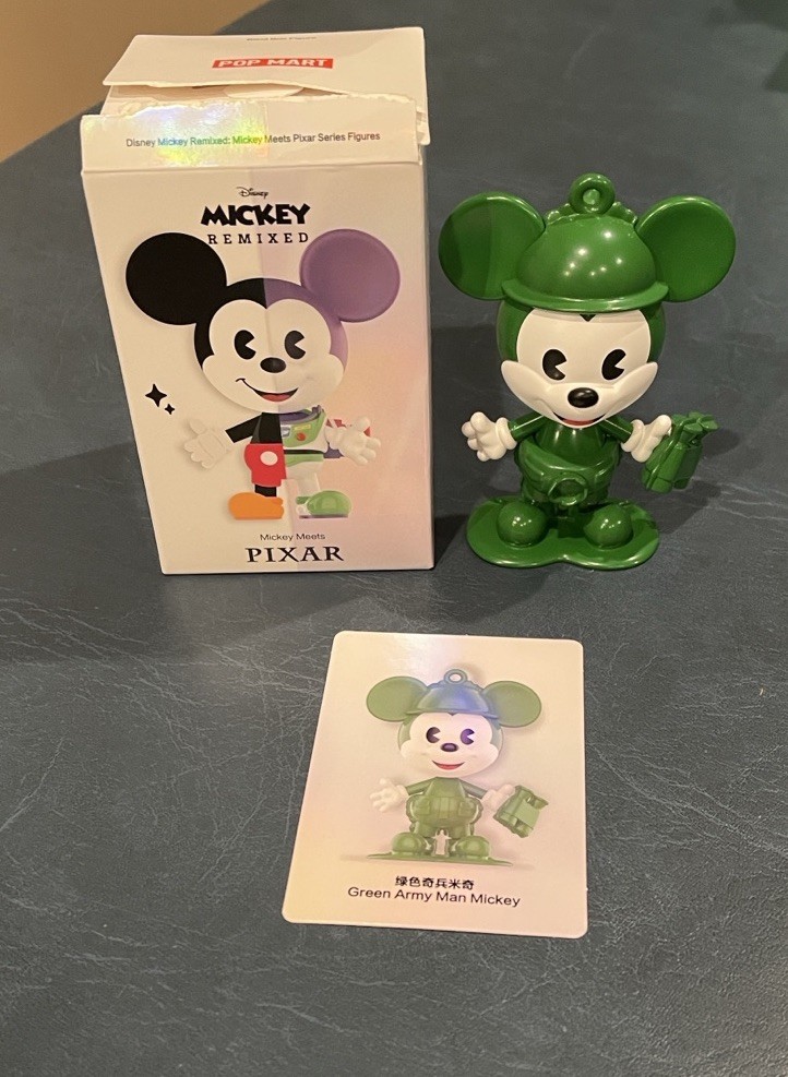 POP MART Disney Mickey Remixed Mickey Meets Pixar Series Figure Green Army Man
