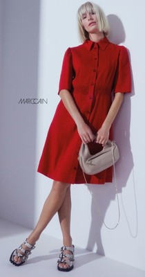 MARC CAIN Midikleid aus Leinenmischung Gr.38 (Gr.3) OVP 379 