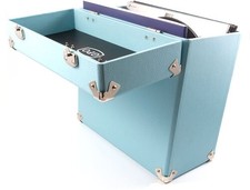 GPO Retro SWB18BLU 12" Vinyl Record Case 35 Count Capacity with Removable Lid -