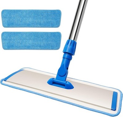 18'' Professional Microfiber Mop Floor Cleaning, Flat with Stainless Blue