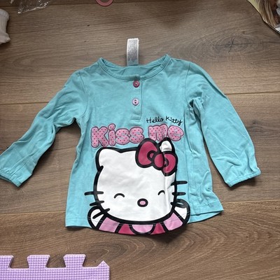 Oberteil Pullover Hellblau Hello Kitty C&A 80