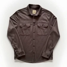 Born Primitive Shirt Stretch Flannel Gray Men’s Medium Long Sleeve Button Up EUC