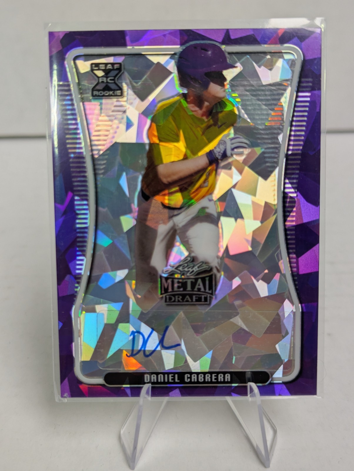 2020 Leaf Metal Draft DANIEL CABRERA RC Purple Cracked Ice Auto 7/10 #BA-DC3